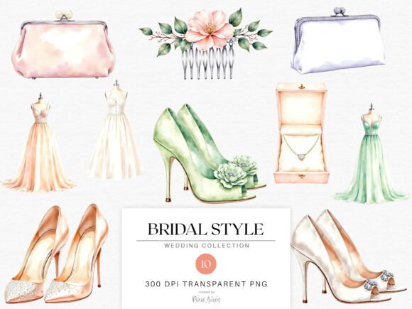 Download Watercolor Vintage Wedding Bridal Style - Wedding Collection