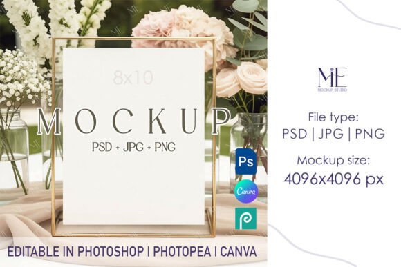 Download 8x10 Table Sign Mockup PSD PNG, Wedding - Wedding Collection