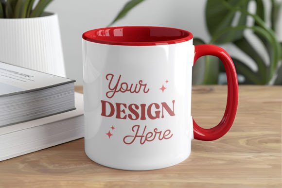 Download Coffee Mug Mockup, Red Inner &amp; Handle - Premium Resources
