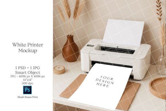 Download White Printer Blank Sheet Mockup PSD - Premium Bundle
