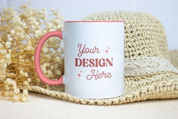 Download Coffee Mug Mockup, Pink Inner &amp; Handle - Mug mockup Collection